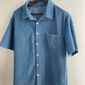 Corduroy Short Sleeve Button Up